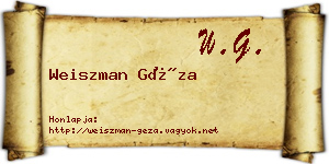 Weiszman Géza névjegykártya