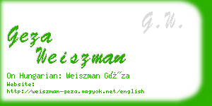 geza weiszman business card